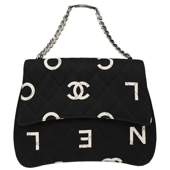 Chanel Black Cotton Handbag 144889 - Picture 1 of 10